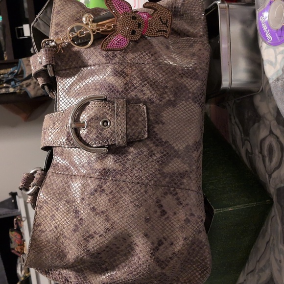 Coach Handbags - Coach Grey Brown Embossed Exotic Python Snakeskin Soho Bag